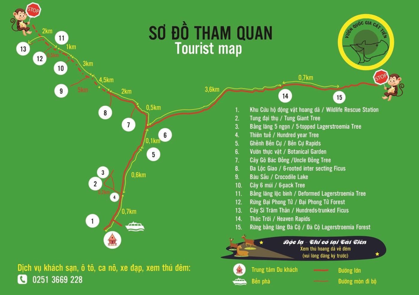 Bản đồ khi trekking đạp xe Nam Cát Tiên